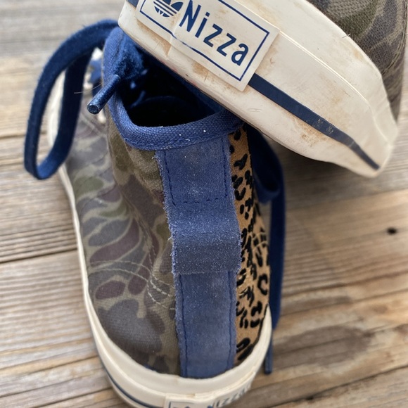 Adidas Nizza HI RF Camo-Leopard-Plaid-Blue Suede high top sneakers. M6.5/W8.5. - Picture 4 of 10